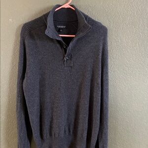 Banana Republic Men's Charcoal 1/4 Zip-Sweater